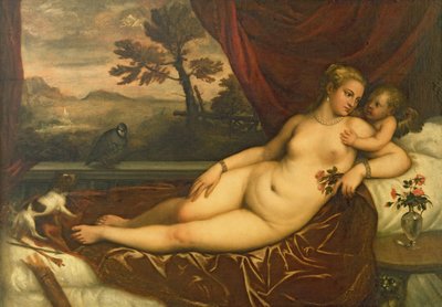 Venus and Cupid by Tiziano Vecelli